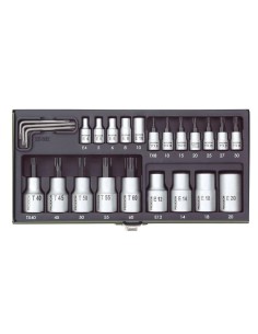 1 - Serie di bussole torx con attacco da 1/4" 1/2" 24 pz PROXXON 23102