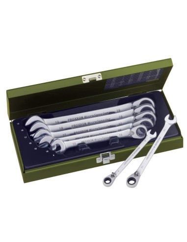 1 - Serie 7 pz chiavi combinate con testa a cricchetto microspeeder 8 - 19 mm PROXXON 23124