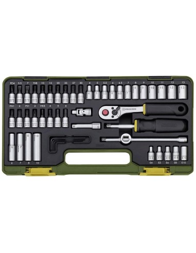 1 - Serie di chiavi a bussola da 1/4" con cricchetto 50 pz PROXXON 23280