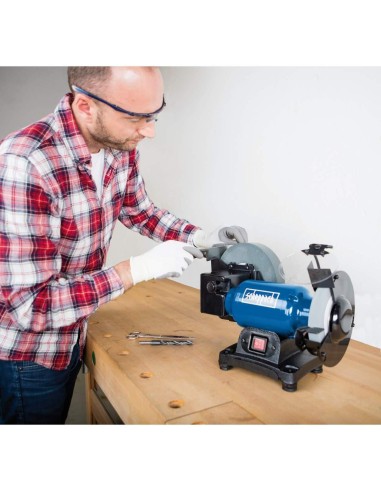 4 - Smerigliatrice combinata da banco mola ad acqua 150/200 mm 250w Scheppach bg200w