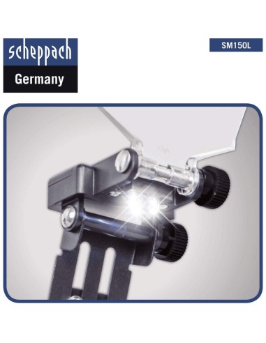 Smerigliatrice da banco 6" ø150 doppia mola Scheppach sm150l luce led 400w