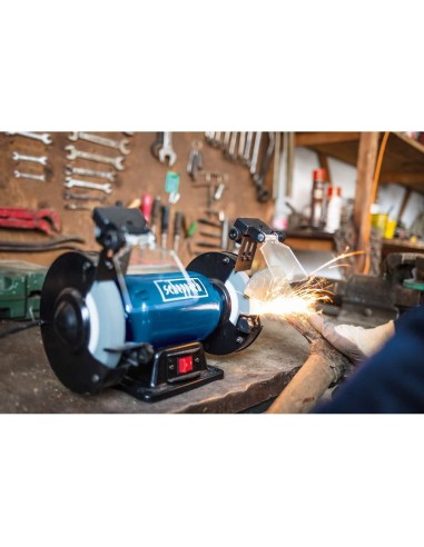 Smerigliatrice da banco 6" ø150 doppia mola Scheppach sm150l luce led 400w