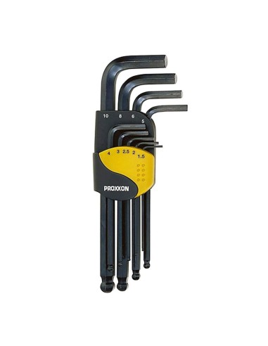 1 - Serie di chiavi a brugola per viti ad esagono interno hx 1,5-10 mm 9 pz PROXXON 23946