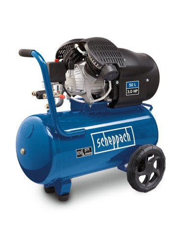 Compressore aria 50 lt lubrificato portatile bicilindrico a v Scheppach hc53dc