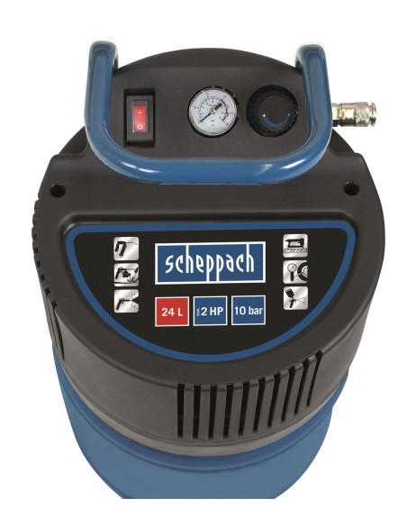 3 - Compressore Scheppach hc24v aria verticale 24 lt litri 1,5 hp salvaspazio