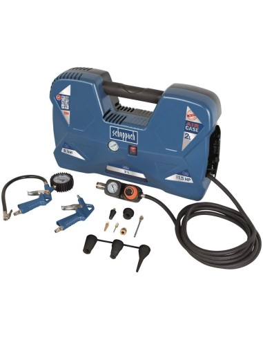 1 - Compressore aria portatile 2l con accessori 1.5hp Scheppach air case