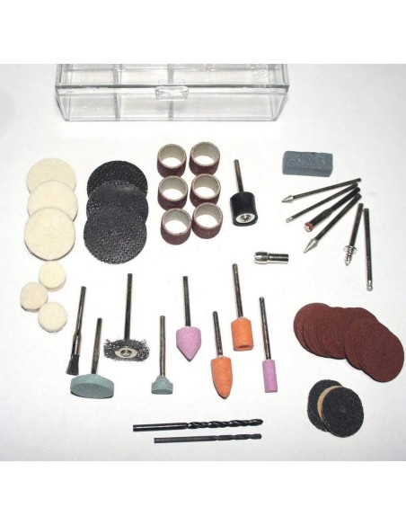 2 - Kit da 64 accessori per utensili Scheppach per attrezzi multiuso e minitrapano