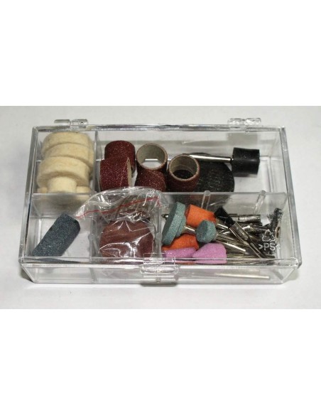 3 - Kit da 64 accessori per utensili Scheppach per attrezzi multiuso e minitrapano