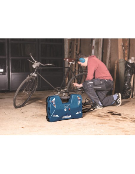 8 - Compressore aria portatile 2l con accessori 1.5hp Scheppach air case