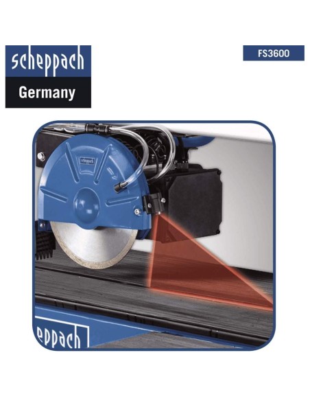 Tagliapiastrelle elettrica con banco ad acqua laser 92 cm Scheppach fs3600