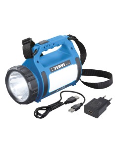 Faro torcia multifunzione a led ricaricabile con usb Fervi 0123
