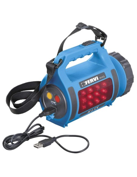 Faro torcia multifunzione a led ricaricabile con usb Fervi 0123