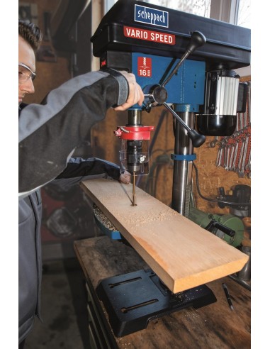 6 - Trapano a colonna da banco velocita' regolabile +laser 550 w Scheppach dp18vario