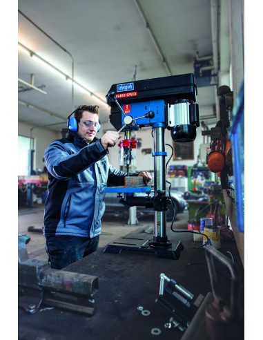 8 - Trapano a colonna da banco velocita' regolabile +laser 550 w Scheppach dp18vario