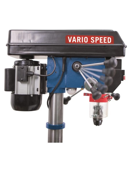 9 - Trapano a colonna da banco velocita' regolabile +laser 550 w Scheppach dp18vario