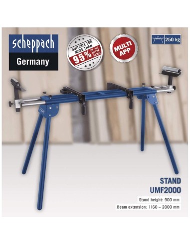 2 - Cavalletto di supporto universale per troncatrici estensioni Scheppach umf2000