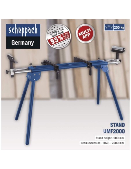 2 - Cavalletto di supporto universale per troncatrici estensioni Scheppach umf2000