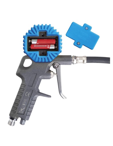 Manometro pistola gonfiaggio digitale lcd misuratore pressione gomme Fervi 0125