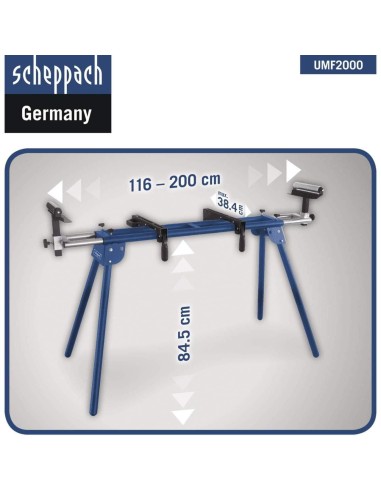 5 - Cavalletto di supporto universale per troncatrici estensioni Scheppach umf2000