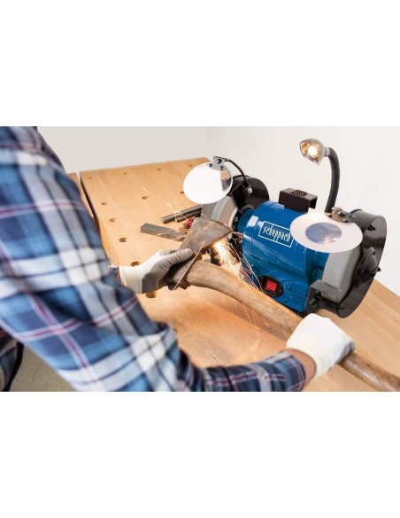 Smerigliatrice da banco da 6" ø150mm 370w con doppio disco Scheppach bg150