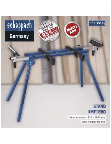 Cavalletto supporto universale per troncatrici con estensioni Scheppach umf1550