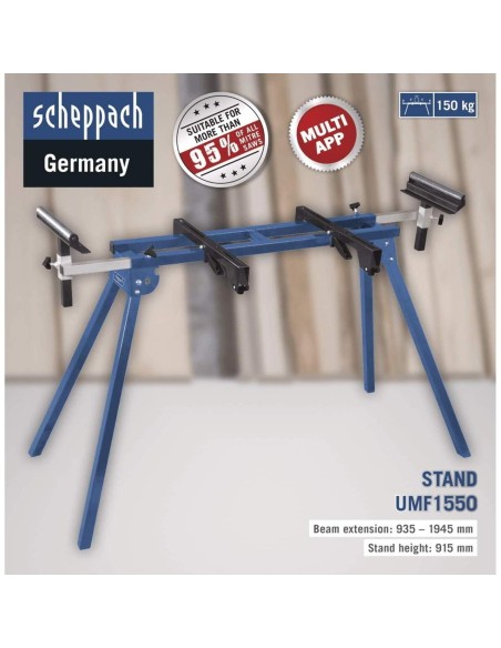 Cavalletto supporto universale per troncatrici con estensioni Scheppach umf1550