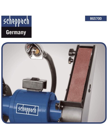Levigatrice combinata da banco con nastro e mola Scheppach bgs700