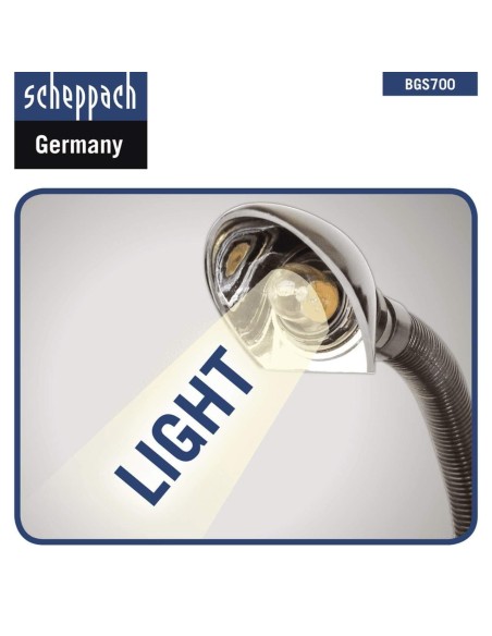 Levigatrice combinata da banco con nastro e mola Scheppach bgs700