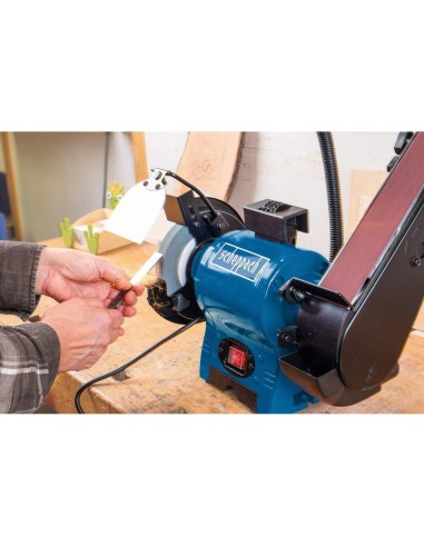 Levigatrice combinata da banco con nastro e mola Scheppach bgs700