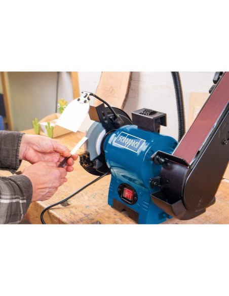 Levigatrice combinata da banco con nastro e mola Scheppach bgs700