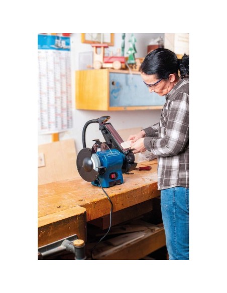 Levigatrice combinata da banco con nastro e mola Scheppach bgs700