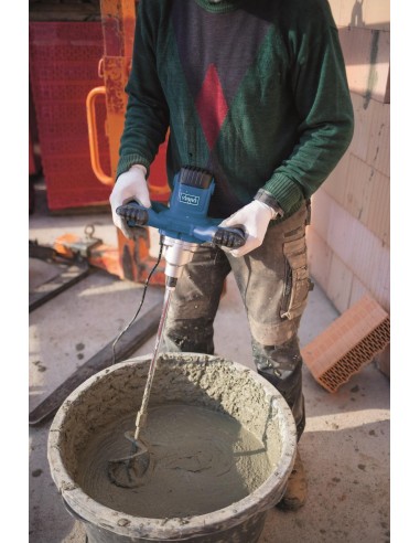 5 - Trapano miscelatore con frusta colla e malta 1200w Scheppach pm1200