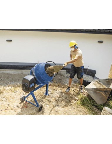 Betoniera elettrica 140lt 550w Scheppach mix140 per malta calcestruzzo e cemento