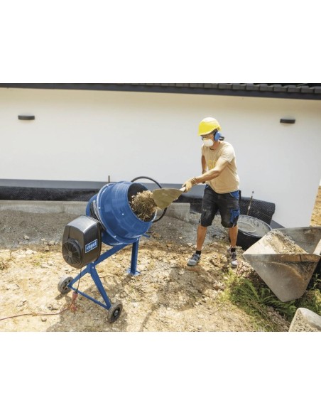 Betoniera elettrica 140lt 550w Scheppach mix140 per malta calcestruzzo e cemento