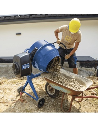 Betoniera elettrica 140lt 550w Scheppach mix140 per malta calcestruzzo e cemento