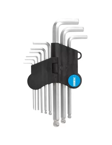 1 - Set 9 pz chiavi esagonali in pollici lunghe punta sferica a elle l Fervi 0215p