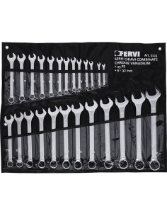 Set kit 25 pz chiavi combinate metriche fisse e stella 6 - 32 mm Fervi 0223