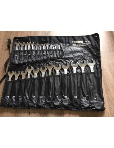 Set kit 25 pz chiavi combinate metriche fisse e stella 6 - 32 mm Fervi 0223