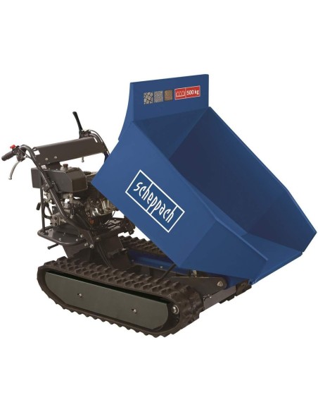 Motocarriola cingolata a benzina 500kg 199cc con dumper Scheppach dp5000