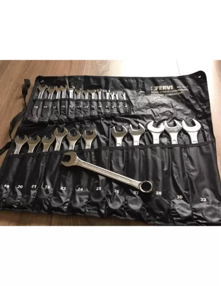 3 - Set kit 25 pz chiavi combinate metriche fisse e stella 6 - 32 mm Fervi 0223