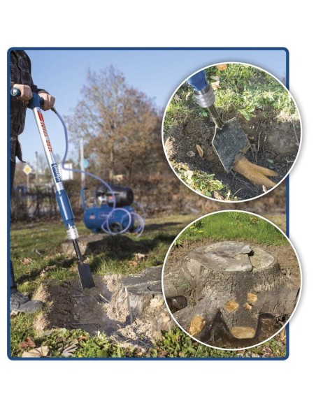 Vanga multifunzione pneumatica Scheppach Aero Spade con accessori e scalpelli