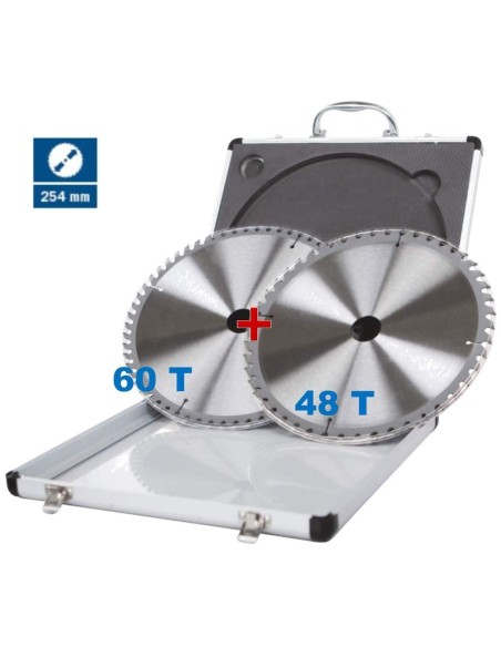 1 - Kit 2 lame sega circolare Scheppach ø254mm x troncatrici legno pvc alluminio