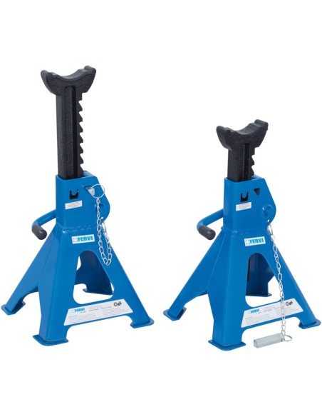 1 - Coppia cavalletti cric regolabili per auto moto solleva crick 6 ton Fervi 0069/6
