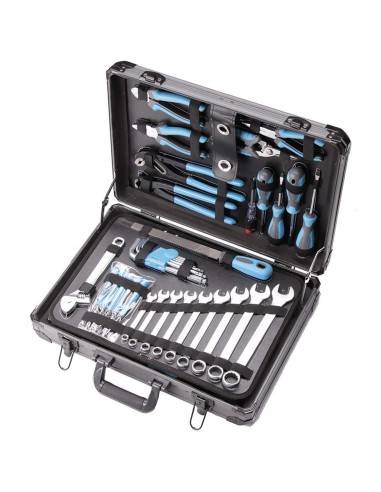 2 - Valigia cassetta set utensili attrezzi chiavi inserti 162 pezzi Fervi 0105