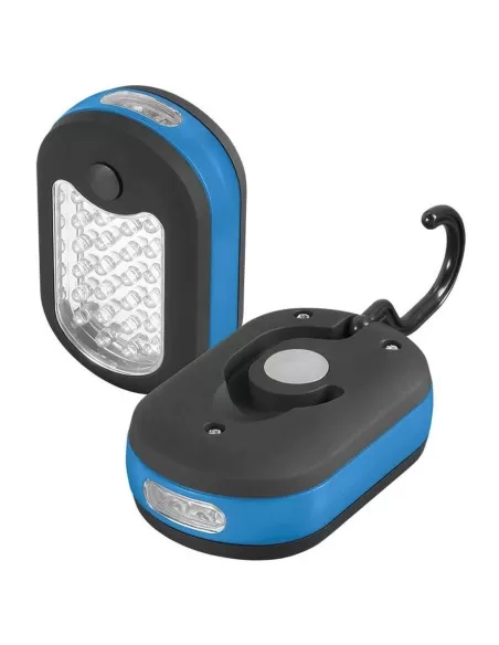 2 - Lampada torcia magnetica portatile 27 led calamita gancio da lavoro Fervi 0291