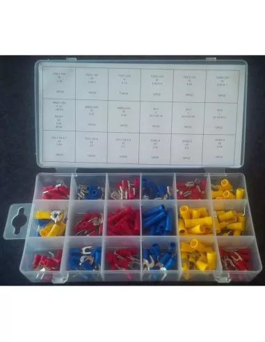 2 - Kit set assortimento 200 capicorda elettrici isolati faston Fervi 0293