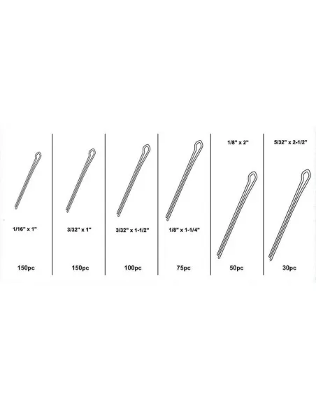 2 - Serie set kit assortimento di coppiglie Fervi 0294