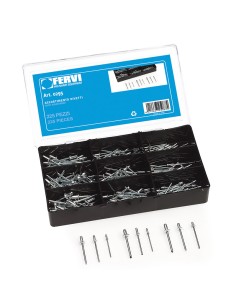 Serie set kit assortimento 225 rivetti a strappo in alluminio Fervi 0295