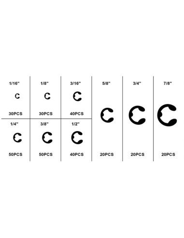 Set assortimento 300 anelli elastici seeger montaggio radiale alberi Fervi 0296