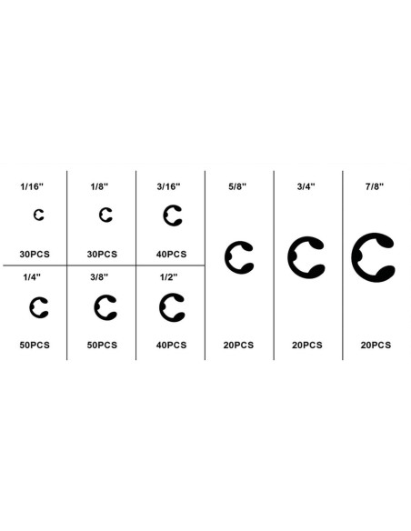 Set assortimento 300 anelli elastici seeger montaggio radiale alberi Fervi 0296